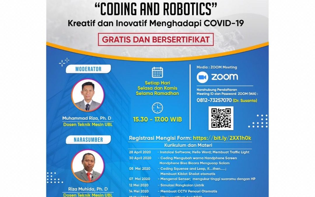 900an Peserta Semangat Ikuti Workshop Online Coding dan Robot UBL