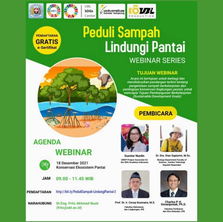 SDGs Center Universitas Bandar Lampung Gelar Webinar Konservasi Ekosistem Pantai