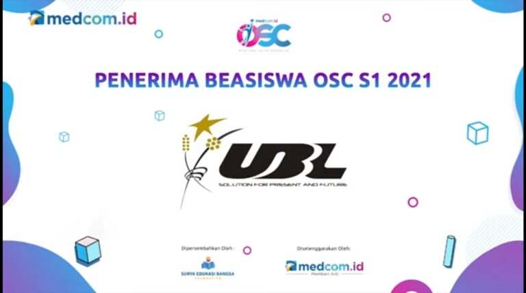 UBL dan Medcom.id Umumkan 20 Peserta Lolos Seleksi Beasiswa OSC