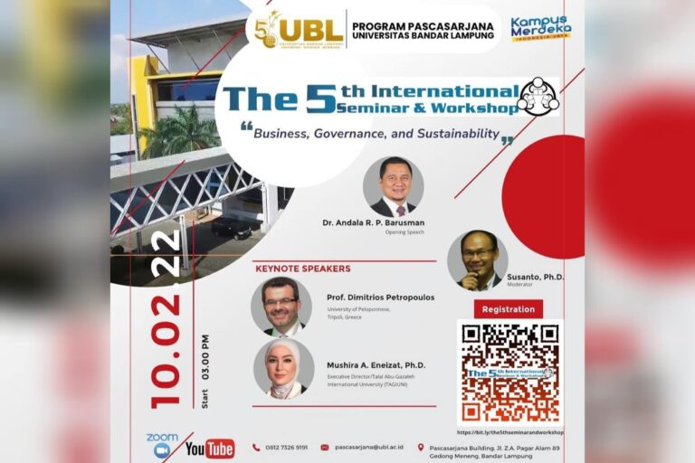 Pascasarjana UBL Akan Gelar The 5th International Seminar & Workshop
