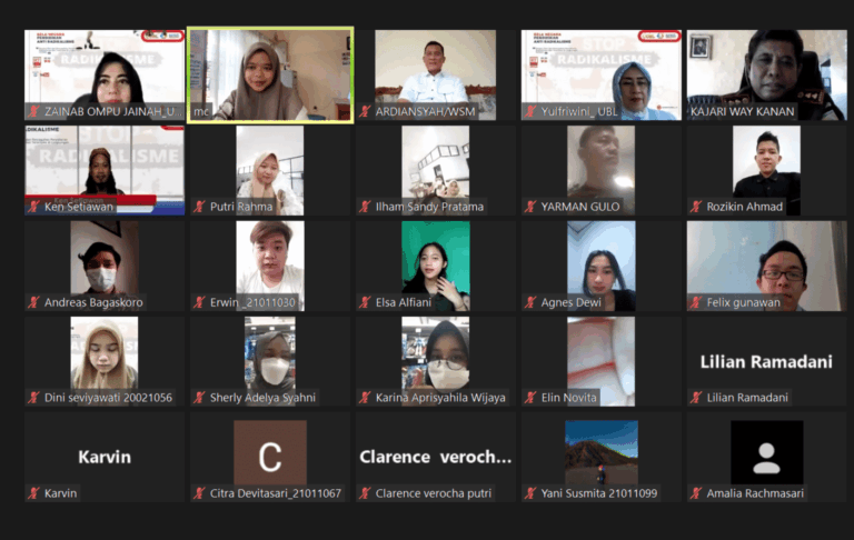 Biro Kemahasiswaan UBL Sukses Gelar Webinar Bela Negara Pendidikan Anti Radikalisme