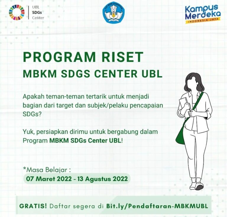 SDGs Center UBL Buka Pendaftaran MBKM – Program Riset