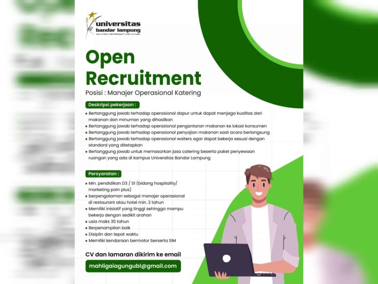 Open Recruitment Manajer Operasional Katering