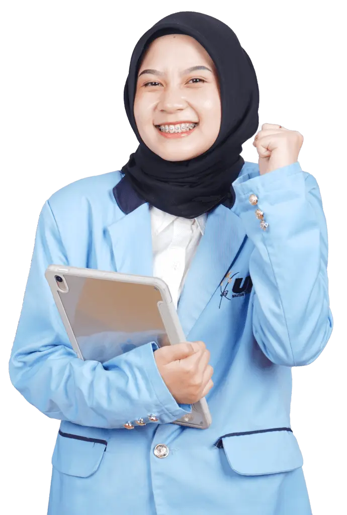 mahasiswa Universitas Bandar Lampung (UBL) mengenakan almamater.