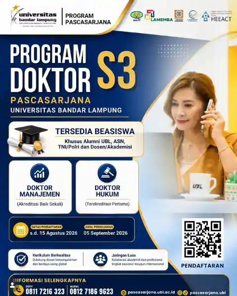 Program Doktor UBL S3 Manajemen dan S3 Hukum
