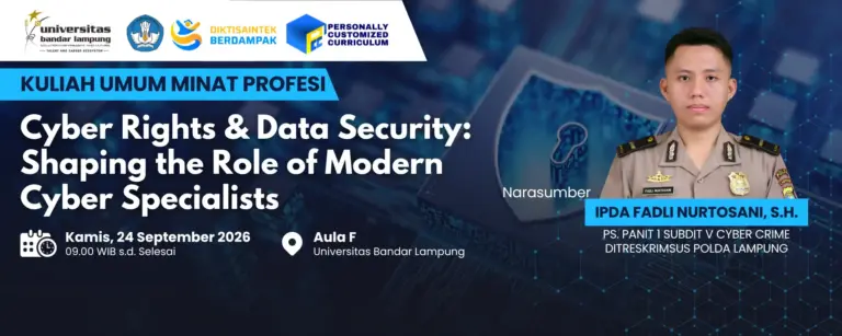 Kuliah Umum UBL membahas peran Cyber Specialist dalam keamanan data dan penegakan hukum siber oleh IPDA Fadli Nurtosani